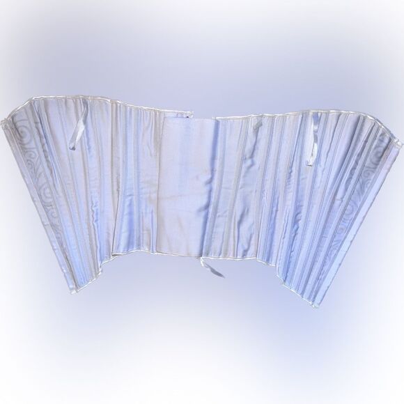 Over Bust White Corset Engagement Attire with Black Filigree Designs - Picture 7 of 8